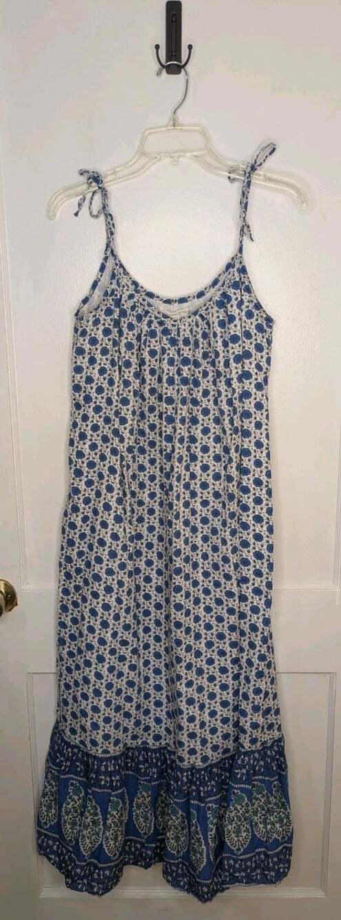 Size M/L Emerson Fry India Sundress - Heritage Blue Flowers Organic